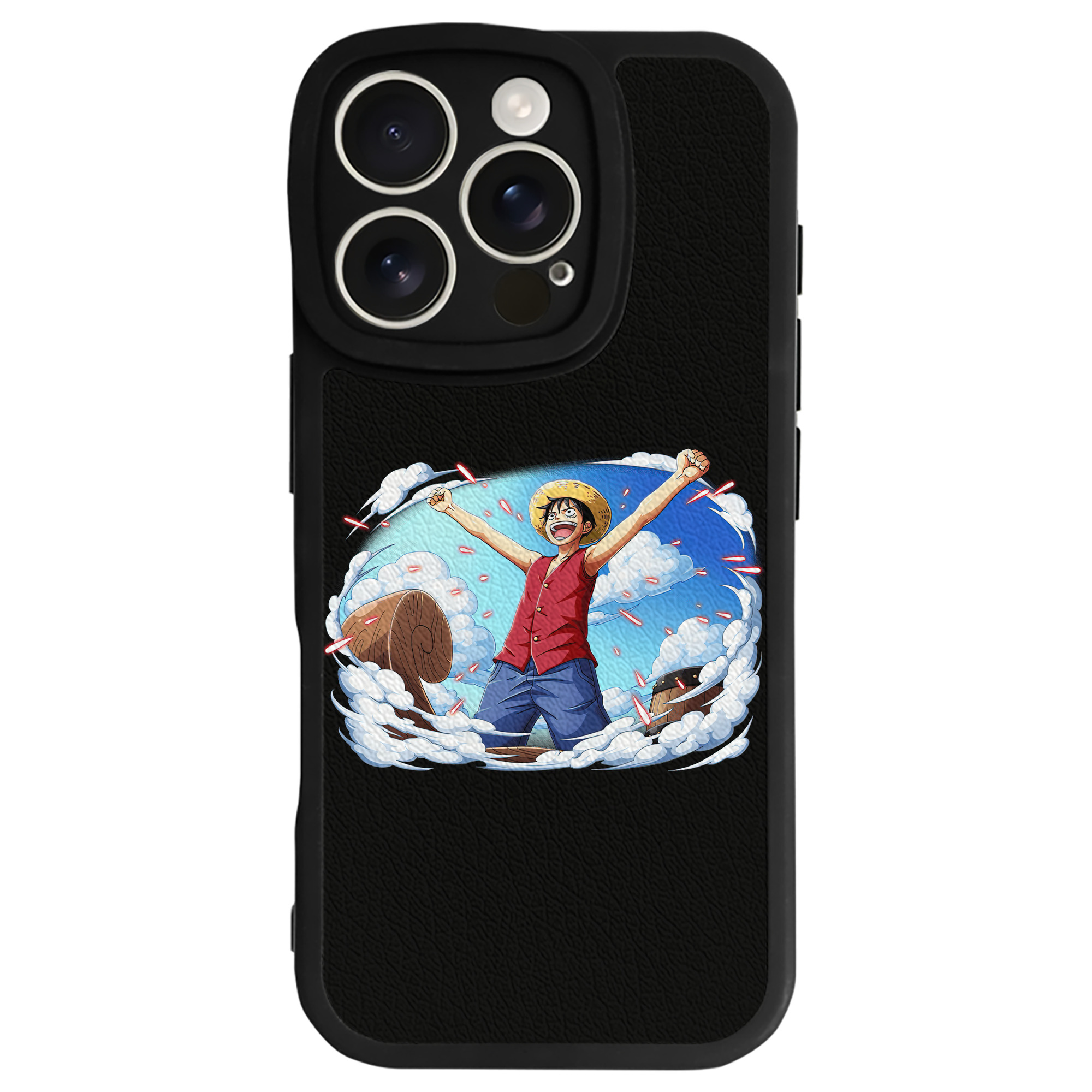 （画像用） ワンピース モンキー・D・ルフィ ONE PIECE Monkey D. Luffy 【iPhone 16シリーズ対応】シリコンスマホケース（レザー調） 材質：シリコン